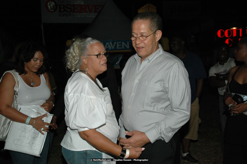 The Hon. Orette Bruce Goldwin, M.P., Prime Minister of Jamaica, Minister of Tourism, Hon. Edmund Bartlett, and Director of Tourism, Basil Smith at the Air Jamaica Jazz and Blues Festival 2008 The Art of Music - Thrusday, January 24, 2008 - Air Jamaica Jazz & Blues 2008 The Art of Music venue at the Aqaueduct on Rose Hall Resort & Counrty Club, Montego Bay, St. James, Jamaica W.I. - Thursday, January 24 - Saturday, January 26, 2008 - Photographs by Net2Market.com - Claudine Housen & Barry J. Hough Sr, Photographers - Negril Travel Guide, Negril Jamaica WI - http://www.negriltravelguide.com - info@negriltravelguide.com...!