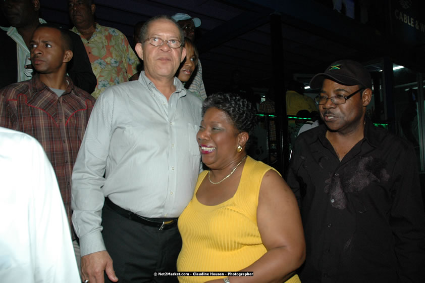 The Hon. Orette Bruce Goldwin, M.P., Prime Minister of Jamaica, Minister of Tourism, Hon. Edmund Bartlett, and Director of Tourism, Basil Smith at the Air Jamaica Jazz and Blues Festival 2008 The Art of Music - Thrusday, January 24, 2008 - Air Jamaica Jazz & Blues 2008 The Art of Music venue at the Aqaueduct on Rose Hall Resort & Counrty Club, Montego Bay, St. James, Jamaica W.I. - Thursday, January 24 - Saturday, January 26, 2008 - Photographs by Net2Market.com - Claudine Housen & Barry J. Hough Sr, Photographers - Negril Travel Guide, Negril Jamaica WI - http://www.negriltravelguide.com - info@negriltravelguide.com...!