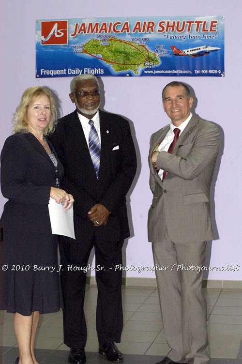 Jamaica Air Shuttle Launch @ MBJ Airports Limited, Wednesday, January 20, 2010, Sangster International Airport, Montego Bay, St. James, Jamaica W.I. - Photographs by Net2Market.com - Barry J. Hough Sr, Photographer/Photojournalist - The Negril Travel Guide - Negril's and Jamaica's Number One Concert Photography Web Site with over 40,000 Jamaican Concert photographs Published -  Negril Travel Guide, Negril Jamaica WI - http://www.negriltravelguide.com - info@negriltravelguide.com...!