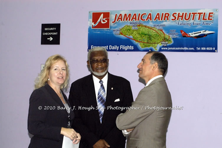 Jamaica Air Shuttle Launch @ MBJ Airports Limited, Wednesday, January 20, 2010, Sangster International Airport, Montego Bay, St. James, Jamaica W.I. - Photographs by Net2Market.com - Barry J. Hough Sr, Photographer/Photojournalist - The Negril Travel Guide - Negril's and Jamaica's Number One Concert Photography Web Site with over 40,000 Jamaican Concert photographs Published -  Negril Travel Guide, Negril Jamaica WI - http://www.negriltravelguide.com - info@negriltravelguide.com...!