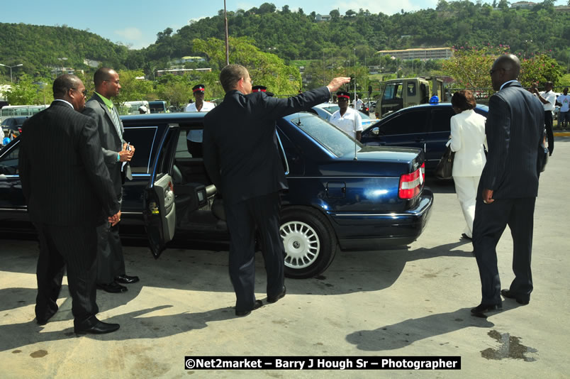 The Unveiling Of The Commemorative Plaque By The Honourable Prime Minister, Orette Bruce Golding, MP, And Their Majesties, King Juan Carlos I And Queen Sofia Of Spain - On Wednesday, February 18, 2009, Marking The Completion Of The Expansion Of Sangster International Airport, Venue at Sangster International Airport, Montego Bay, St James, Jamaica - Wednesday, February 18, 2009 - Photographs by Net2Market.com - Barry J. Hough Sr, Photographer/Photojournalist - Negril Travel Guide, Negril Jamaica WI - http://www.negriltravelguide.com - info@negriltravelguide.com...!