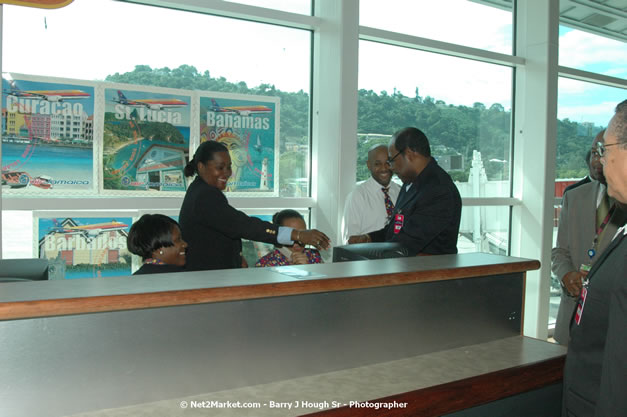 Minister of Tourism, Hon. Edmund Bartlett - Director of Tourism, Basil Smith, and Mayor of Montego Bay, Councillor Charles Sinclair Launch of Winter Tourism Season at Sangster International Airport, Saturday, December 15, 2007 - Sangster International Airport - MBJ Airports Limited, Montego Bay, Jamaica W.I. - Photographs by Net2Market.com - Barry J. Hough Sr, Photographer - Negril Travel Guide, Negril Jamaica WI - http://www.negriltravelguide.com - info@negriltravelguide.com...!