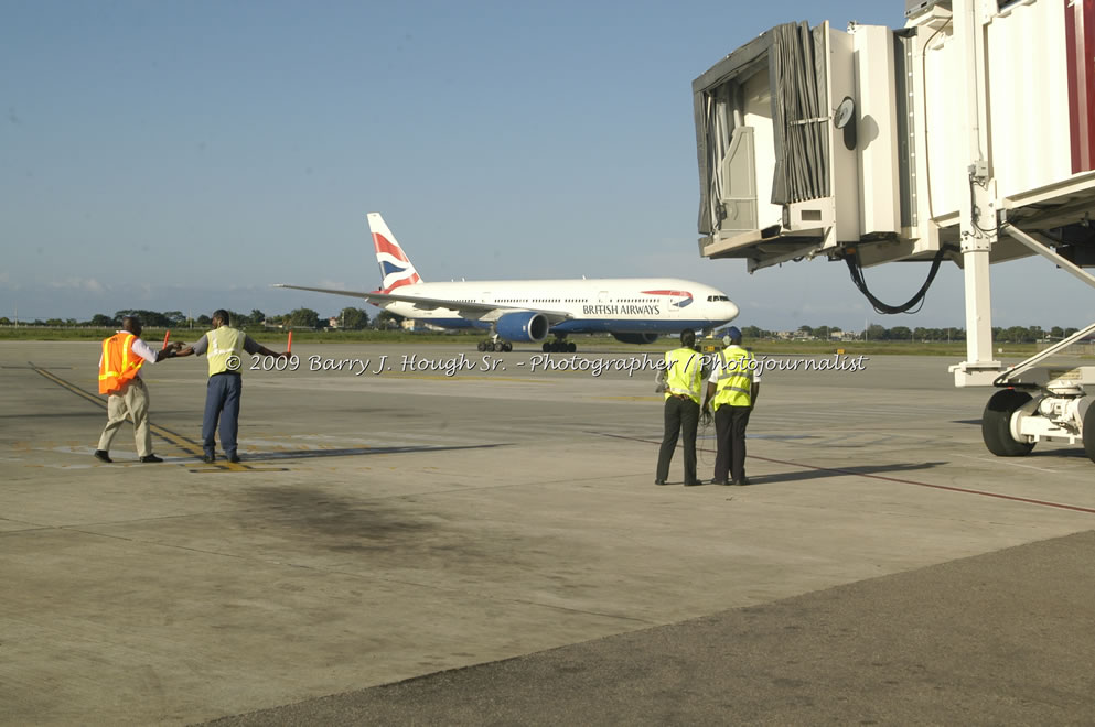  British Airways Inaugurates New Scheduled Service from London Gatwick Airport to Sangster International Airport, Montego Bay, Jamaica, Thursday, October 29, 2009 - Photographs by Barry J. Hough Sr. Photojournalist/Photograper - Photographs taken with a Nikon D70, D100, or D300 - Negril Travel Guide, Negril Jamaica WI - http://www.negriltravelguide.com - info@negriltravelguide.com...!