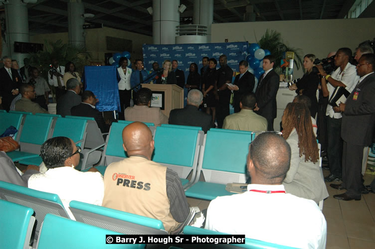 JetBue Airways' Inaugural Air Service between Sangster International Airport, Montego Bay and John F. Kennedy Airport, New York at MBJ Airports Sangster International Airport, Montego Bay, St. James, Jamaica - Thursday, May 21, 2009 - Photographs by Net2Market.com - Barry J. Hough Sr, Photographer/Photojournalist - Negril Travel Guide, Negril Jamaica WI - http://www.negriltravelguide.com - info@negriltravelguide.com...!