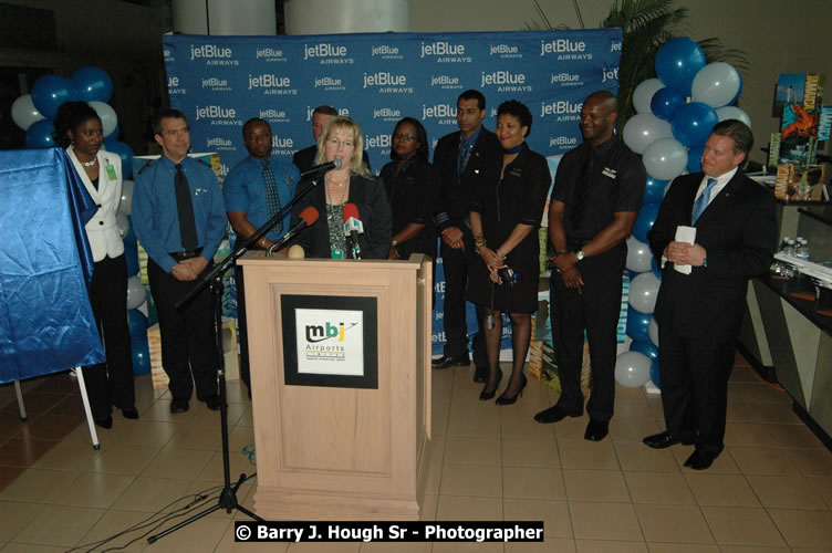 JetBue Airways' Inaugural Air Service between Sangster International Airport, Montego Bay and John F. Kennedy Airport, New York at MBJ Airports Sangster International Airport, Montego Bay, St. James, Jamaica - Thursday, May 21, 2009 - Photographs by Net2Market.com - Barry J. Hough Sr, Photographer/Photojournalist - Negril Travel Guide, Negril Jamaica WI - http://www.negriltravelguide.com - info@negriltravelguide.com...!