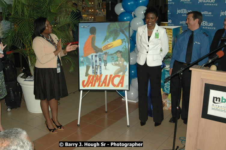 JetBue Airways' Inaugural Air Service between Sangster International Airport, Montego Bay and John F. Kennedy Airport, New York at MBJ Airports Sangster International Airport, Montego Bay, St. James, Jamaica - Thursday, May 21, 2009 - Photographs by Net2Market.com - Barry J. Hough Sr, Photographer/Photojournalist - Negril Travel Guide, Negril Jamaica WI - http://www.negriltravelguide.com - info@negriltravelguide.com...!