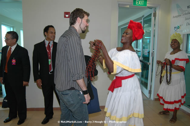 MBJ Airports Limited Welcomes WestJet Airlines - Inaugural Scheduled Service From Toronto Pearsons International Airport - Monday, December 10, 2007 - Sangster International Airport - MBJ Airports Limited, Montego Bay, Jamaica W.I. - Photographs by Net2Market.com - Barry J. Hough Sr, Photographer - Negril Travel Guide, Negril Jamaica WI - http://www.negriltravelguide.com - info@negriltravelguide.com...!