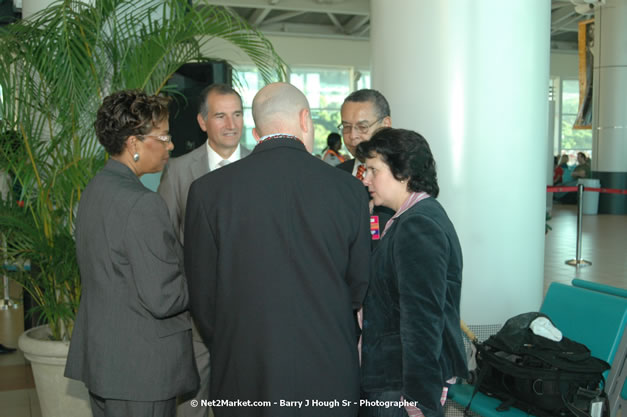 MBJ Airports Limited Welcomes WestJet Airlines - Inaugural Scheduled Service From Toronto Pearsons International Airport - Monday, December 10, 2007 - Sangster International Airport - MBJ Airports Limited, Montego Bay, Jamaica W.I. - Photographs by Net2Market.com - Barry J. Hough Sr, Photographer - Negril Travel Guide, Negril Jamaica WI - http://www.negriltravelguide.com - info@negriltravelguide.com...!