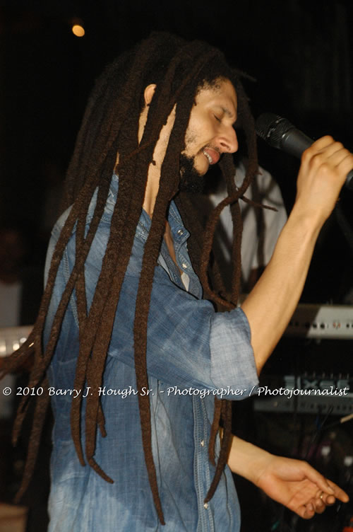 Julian Marley - Grammy Nominee & Son of the Legend Bob Marley - Live in Concert - Also featuring Ras Noble, Power Drill, Iron Head, & Robin Banks - Backing Band Roots Warrior, plus DJ Gemini @ One Love Reggae Concerts Series 09/10 @ Negril Escape Resort & Spa, February 2, 2010, One Love Drive, West End, Negril, Westmoreland, Jamaica W.I. - Photographs by Net2Market.com - Barry J. Hough Sr, Photographer/Photojournalist - The Negril Travel Guide - Negril's and Jamaica's Number One Concert Photography Web Site with over 40,000 Jamaican Concert photographs Published -  Negril Travel Guide, Negril Jamaica WI - http://www.negriltravelguide.com - info@negriltravelguide.com...!