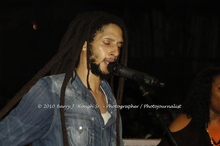 Julian Marley - Grammy Nominee & Son of the Legend Bob Marley - Live in Concert - Also featuring Ras Noble, Power Drill, Iron Head, & Robin Banks - Backing Band Roots Warrior, plus DJ Gemini @ One Love Reggae Concerts Series 09/10 @ Negril Escape Resort & Spa, February 2, 2010, One Love Drive, West End, Negril, Westmoreland, Jamaica W.I. - Photographs by Net2Market.com - Barry J. Hough Sr, Photographer/Photojournalist - The Negril Travel Guide - Negril's and Jamaica's Number One Concert Photography Web Site with over 40,000 Jamaican Concert photographs Published -  Negril Travel Guide, Negril Jamaica WI - http://www.negriltravelguide.com - info@negriltravelguide.com...!