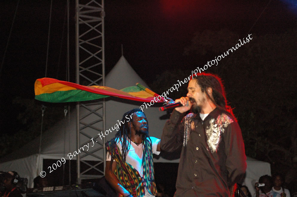 Damian 'Jr. Gong' Marley & NAS @ Reggae Sumfest 2009 - International Night 2 - Reggae Sumfest 2009,Catherine Hall, Montego Bay, St. James, Jamaica W.I. - Saturday, July 25, 2009 - Reggae Sumfest 2009, July 19 - 25, 2009 - Photographs by Net2Market.com - Barry J. Hough Sr. Photojournalist/Photograper - Photographs taken with a Nikon D70, D100, or D300 - Negril Travel Guide, Negril Jamaica WI - http://www.negriltravelguide.com - info@negriltravelguide.com...!