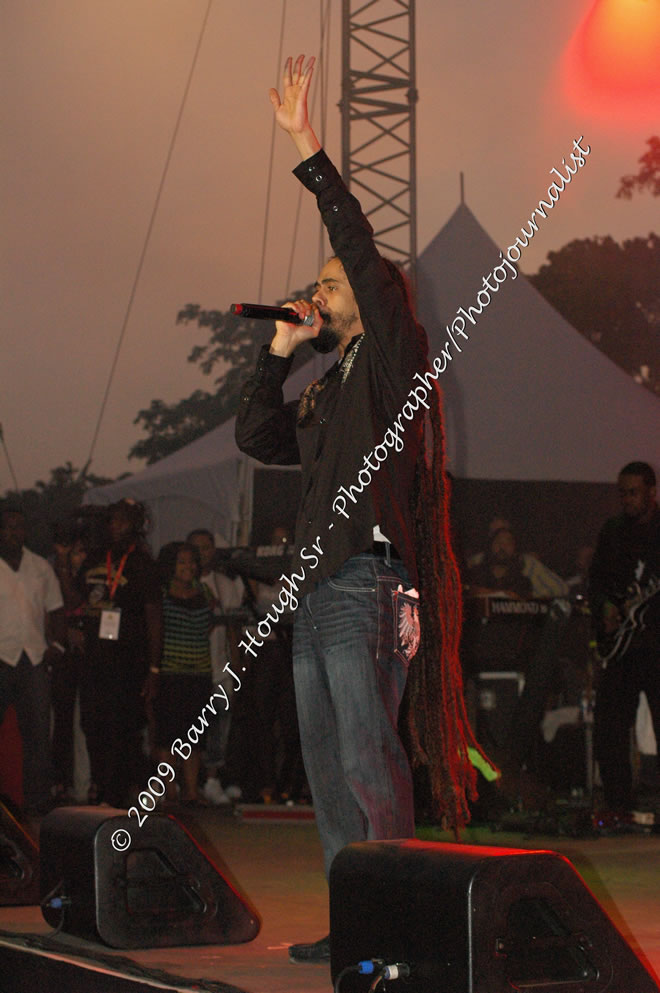 Damian 'Jr. Gong' Marley & NAS @ Reggae Sumfest 2009 - International Night 2 - Reggae Sumfest 2009,Catherine Hall, Montego Bay, St. James, Jamaica W.I. - Saturday, July 25, 2009 - Reggae Sumfest 2009, July 19 - 25, 2009 - Photographs by Net2Market.com - Barry J. Hough Sr. Photojournalist/Photograper - Photographs taken with a Nikon D70, D100, or D300 - Negril Travel Guide, Negril Jamaica WI - http://www.negriltravelguide.com - info@negriltravelguide.com...!