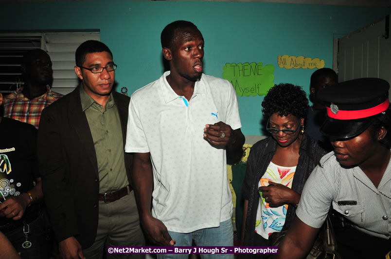 Usain Bolt of Jamaica - The Fastest Man In The World  - Usain Bolt Homecoming Celebrations - Press Conference at the Grand Bahia Principe &amp; Sherwood Content - Waldensia Primary School - Photographs by Net2Market.com - Barry J. Hough Sr. Photojournalist/Photograper - Photographs taken with a Nikon D300 - Negril Travel Guide, Negril Jamaica WI - http://www.negriltravelguide.com - info@negriltravelguide.com...!