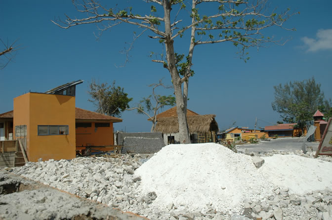 World Famous Rick's Cafe - Negril's West End Cliffs - Rebuilding After Ivan - Negril Travel Guide, Negril Jamaica WI - http://www.negriltravelguide.com - info@negriltravelguide.com...!