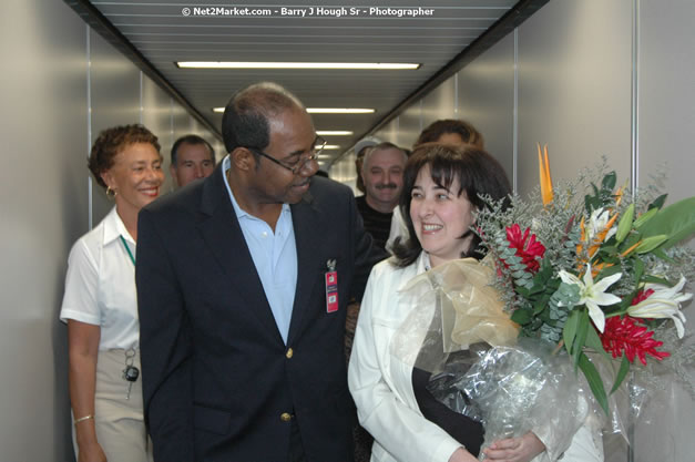 Minister of Tourism, Hon. Edmund Bartlett - Director of Tourism, Basil Smith, and Mayor of Montego Bay, Councillor Charles Sinclair Launch of Winter Tourism Season at Sangster International Airport, Saturday, December 15, 2007 - Sangster International Airport - MBJ Airports Limited, Montego Bay, Jamaica W.I. - Photographs by Net2Market.com - Barry J. Hough Sr, Photographer - Negril Travel Guide, Negril Jamaica WI - http://www.negriltravelguide.com - info@negriltravelguide.com...!