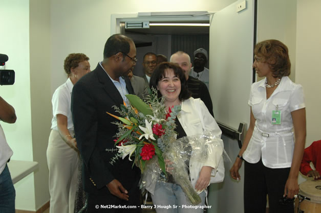 Minister of Tourism, Hon. Edmund Bartlett - Director of Tourism, Basil Smith, and Mayor of Montego Bay, Councillor Charles Sinclair Launch of Winter Tourism Season at Sangster International Airport, Saturday, December 15, 2007 - Sangster International Airport - MBJ Airports Limited, Montego Bay, Jamaica W.I. - Photographs by Net2Market.com - Barry J. Hough Sr, Photographer - Negril Travel Guide, Negril Jamaica WI - http://www.negriltravelguide.com - info@negriltravelguide.com...!