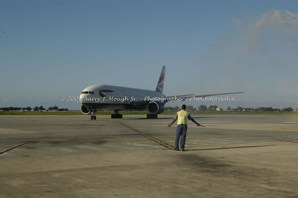  British Airways Inaugurates New Scheduled Service from London Gatwick Airport to Sangster International Airport, Montego Bay, Jamaica, Thursday, October 29, 2009 - Photographs by Barry J. Hough Sr. Photojournalist/Photograper - Photographs taken with a Nikon D70, D100, or D300 - Negril Travel Guide, Negril Jamaica WI - http://www.negriltravelguide.com - info@negriltravelguide.com...!