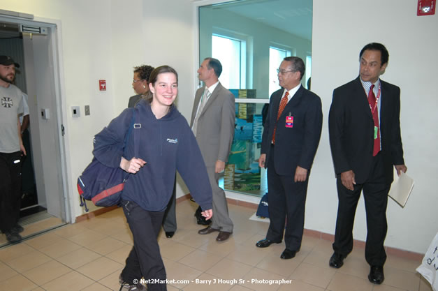 MBJ Airports Limited Welcomes WestJet Airlines - Inaugural Scheduled Service From Toronto Pearsons International Airport - Monday, December 10, 2007 - Sangster International Airport - MBJ Airports Limited, Montego Bay, Jamaica W.I. - Photographs by Net2Market.com - Barry J. Hough Sr, Photographer - Negril Travel Guide, Negril Jamaica WI - http://www.negriltravelguide.com - info@negriltravelguide.com...!