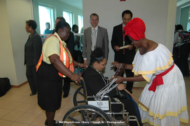 MBJ Airports Limited Welcomes WestJet Airlines - Inaugural Scheduled Service From Toronto Pearsons International Airport - Monday, December 10, 2007 - Sangster International Airport - MBJ Airports Limited, Montego Bay, Jamaica W.I. - Photographs by Net2Market.com - Barry J. Hough Sr, Photographer - Negril Travel Guide, Negril Jamaica WI - http://www.negriltravelguide.com - info@negriltravelguide.com...!