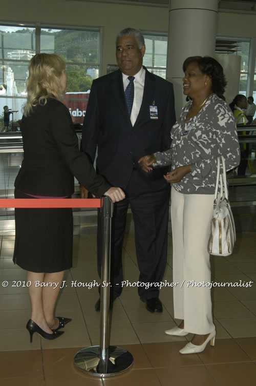 US Airways Inaugurtes New Service from Phoenix Sky Harbor International Airport to Sangster International Airport, Friday, December 18, 2009, Sangster International Airport, Montego Bay, St. James, Jamaica W.I. - Photographs by Net2Market.com - Barry J. Hough Sr, Photographer/Photojournalist - The Negril Travel Guide - Negril's and Jamaica's Number One Concert Photography Web Site with over 40,000 Jamaican Concert photographs Published -  Negril Travel Guide, Negril Jamaica WI - http://www.negriltravelguide.com - info@negriltravelguide.com...!