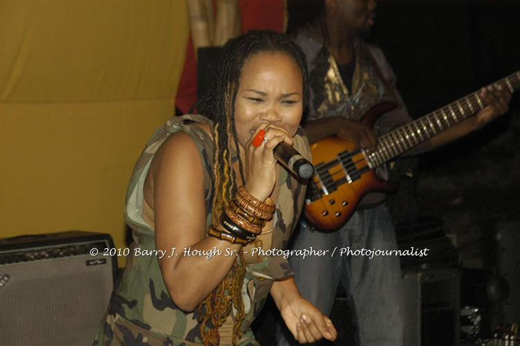 Queen Ifrica - Live In Concert - One Love Reggae Concert Series 09/10 @ Negril Escape Resort and Spa, January 5, 2010, One Love Drive, West End, Negril, Westmoreland, Jamaica W.I. - Photographs by Net2Market.com - Barry J. Hough Sr, Photographer/Photojournalist - Negril Travel Guide, Negril Jamaica WI - http://www.negriltravelguide.com - info@negriltravelguide.com...!