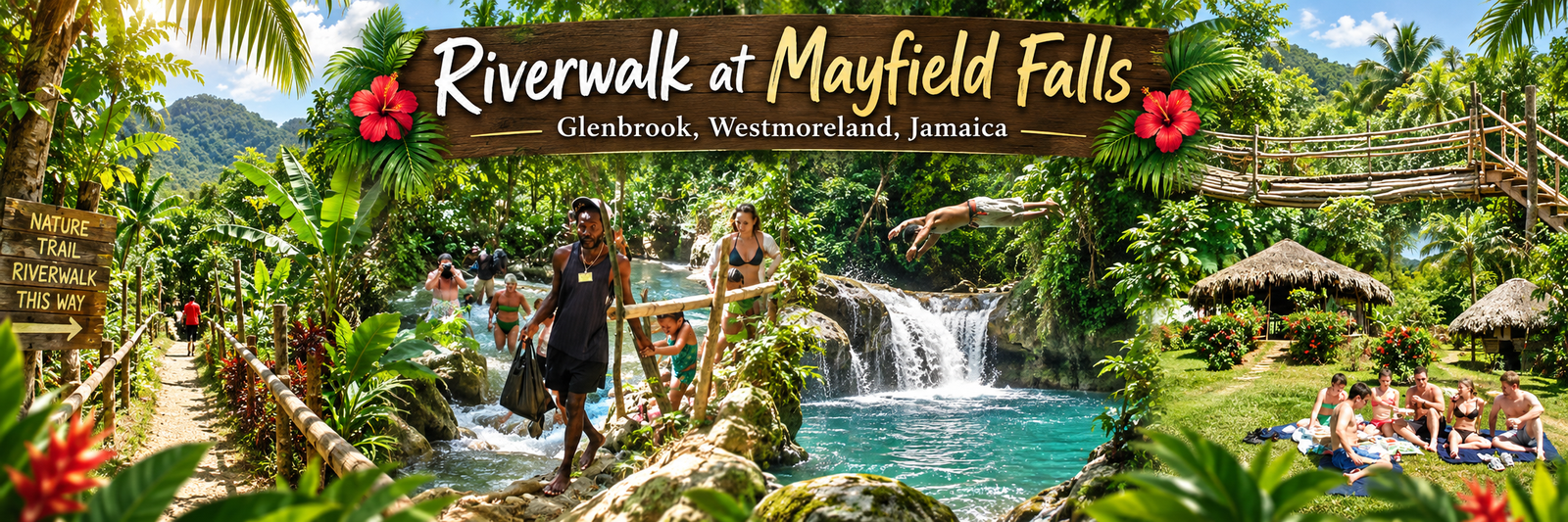 Riverwalk at Mayfield Falls, Glenbrook, Westmoreland, Jamaica