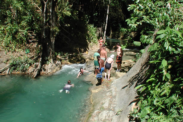 Riverwalk at   Mayfield Falls - Negril, Jamaica W.I. - Saturday, December 8, 2001 - Negril Travel Guide