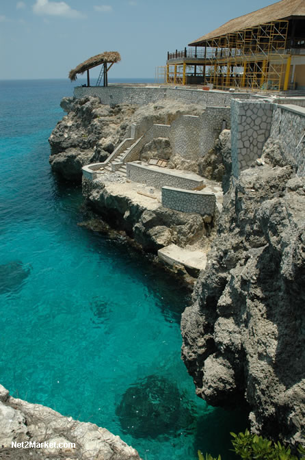 World Famous Rick's Cafe - Negril's West End Cliffs - Rebuilding After Ivan - Negril Travel Guide, Negril Jamaica WI - http://www.negriltravelguide.com - info@negriltravelguide.com...!